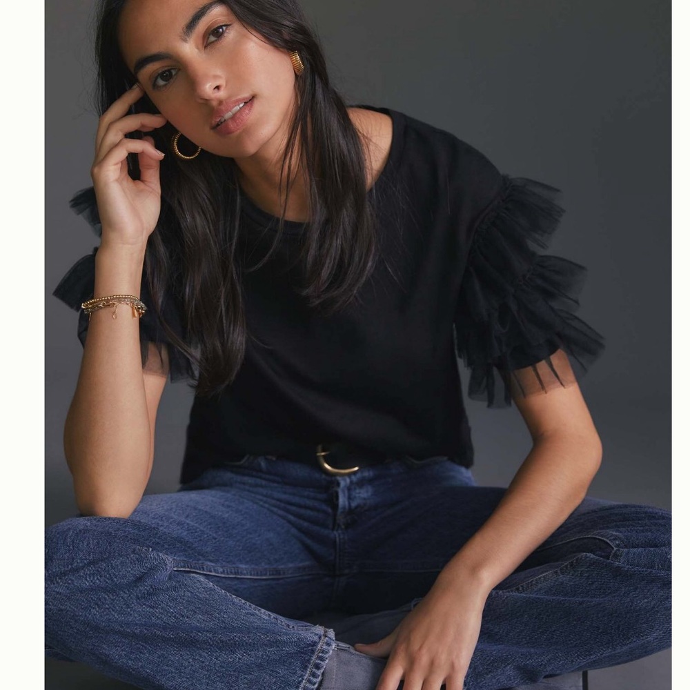 NWT! ✨ Anthro Puff Sleeve Top